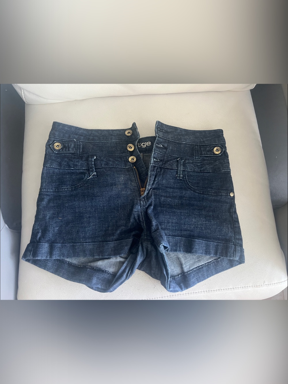 refuge Dark Blue Denim Jean Shorts